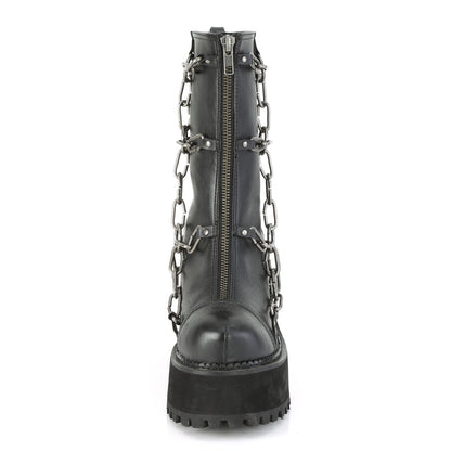 DemoniaCult Botas de tobillo para mujeres ASSAULT-66 BLK de cuero vegano