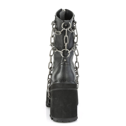 DemoniaCult Botas de tobillo para mujeres ASSAULT-66 BLK de cuero vegano