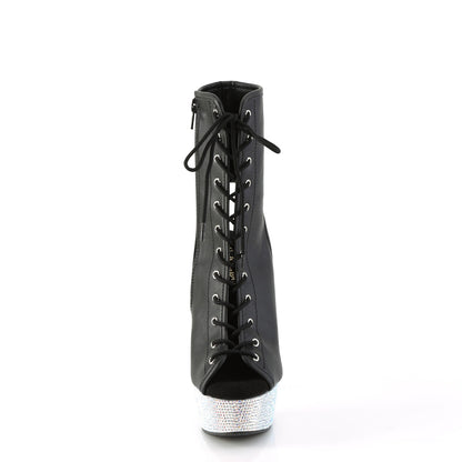 Pleaser  Botines BEJEWELED-1016-6 BLK Faux Leather/SLV AB RS