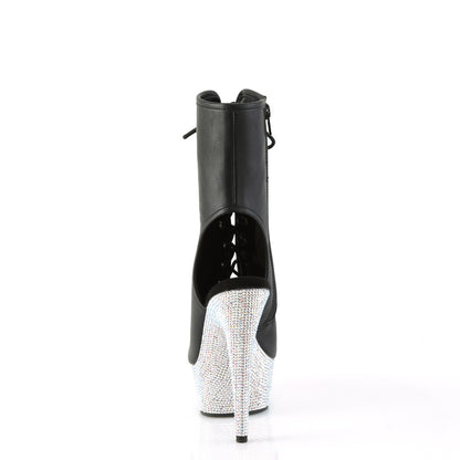 Pleaser  Botines BEJEWELED-1016-6 BLK Faux Leather/SLV AB RS