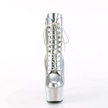 Pleaser  Ankle Boots BEJEWELED-1020-7 Slv Holo Pat/Slv AB RS