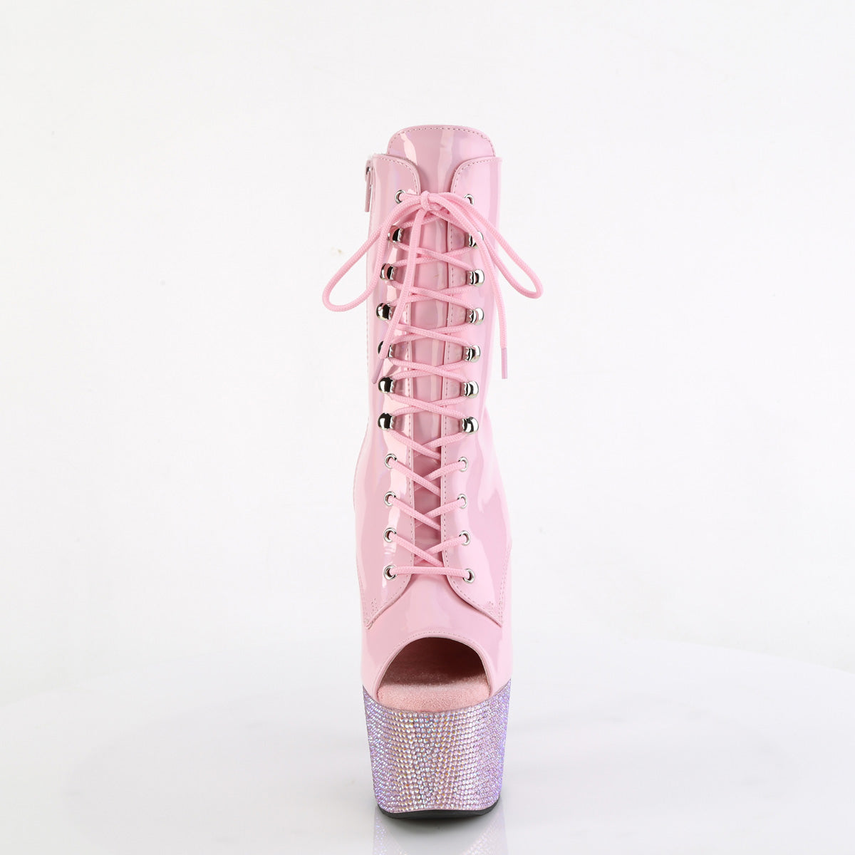 Pleaser  Ankle Boots BEJEWELED-1021-7 B. Pink Holo Pat/B. Pink AB RS