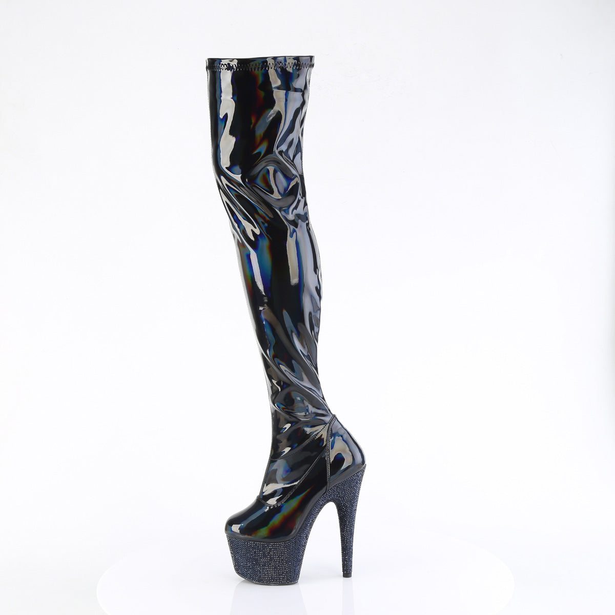 Pleaser  Botas BEJEWELED-3000-7 blk str holo pat/medianoche blk rs