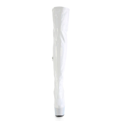 Pleaser  Boots BEJEWELED-3000-7 Wht Str Holo Pat/Wht RS