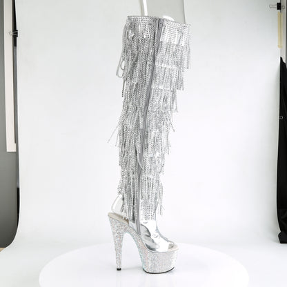 Pleaser Botas de mujer BEJEWELED-3019RSF-7 SLV Metallic PU-SLV / SLV Multi RS