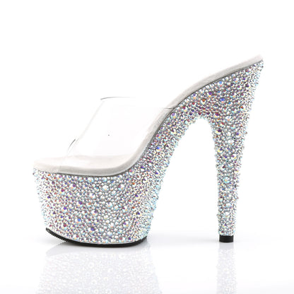 Pleaser Womens Sandals BEJEWELED-701MS Clr/Slv Multi RS