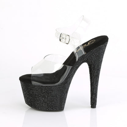 Pleaser Sandalias para mujer BEJEWELED-708dm clr / blk rs