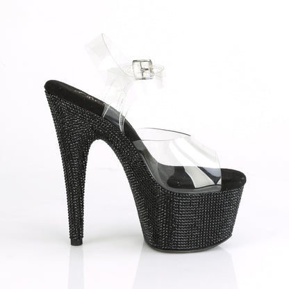 Pleaser Sandalias para mujer BEJEWELED-708dm clr / blk rs