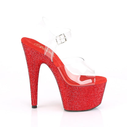 Pleaser Sandalias para mujer BEJEWELED-708dm clr / rojo rs