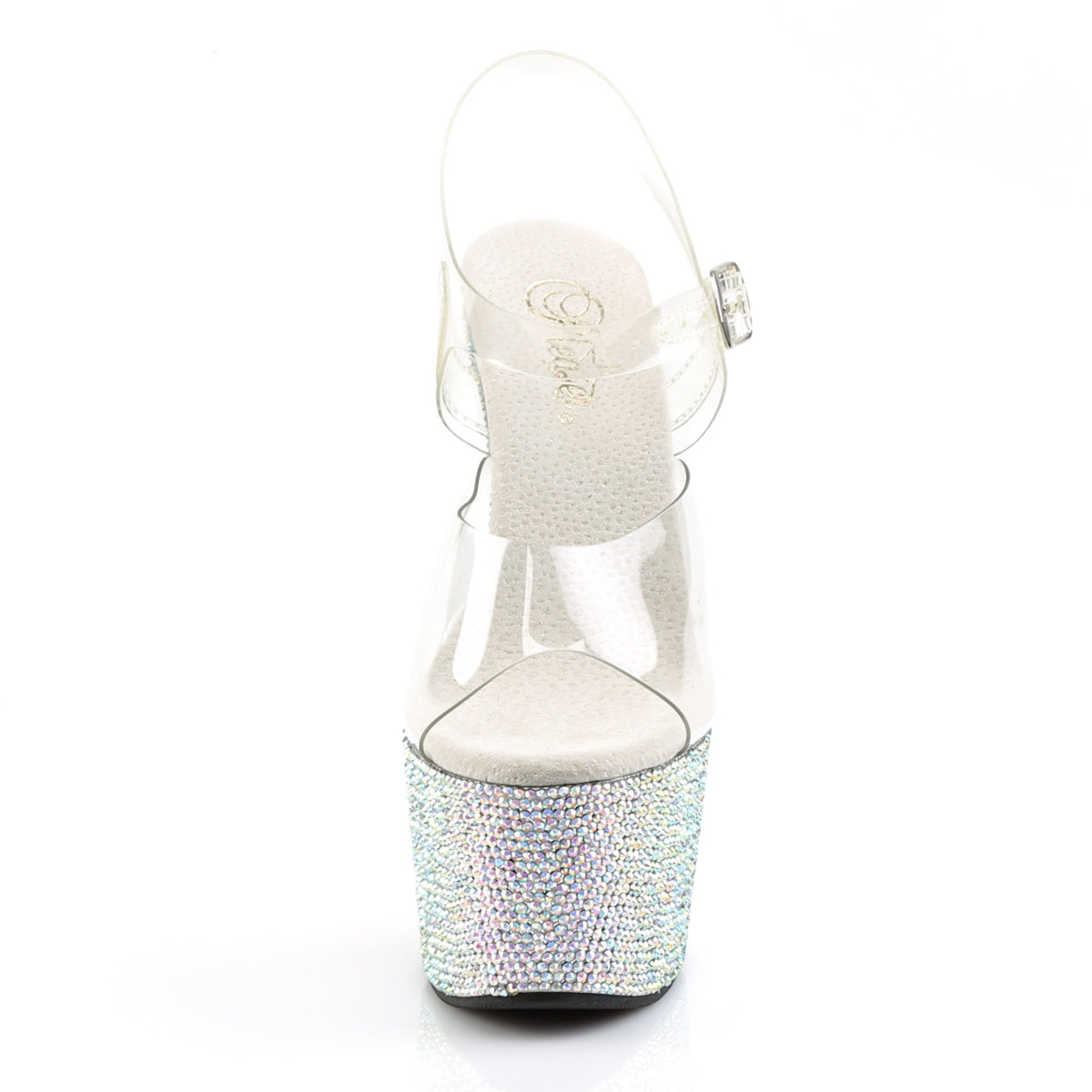Pleaser Sandalias para mujer BEJEWELED-708dm CLR / SLV MULTI RS