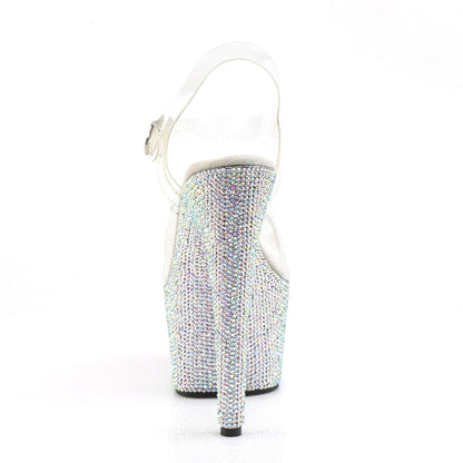 Pleaser Sandalias para mujer BEJEWELED-708dm CLR / SLV MULTI RS
