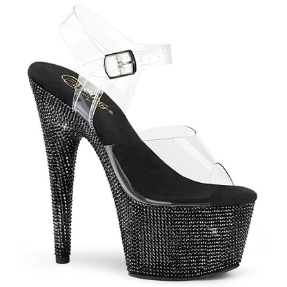 Pleaser Sandalias para mujer BEJEWELED-708dm clr / blk rs