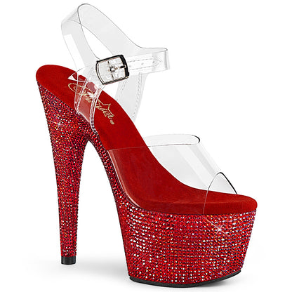 Pleaser Sandalias para mujer BEJEWELED-708dm clr / rojo rs