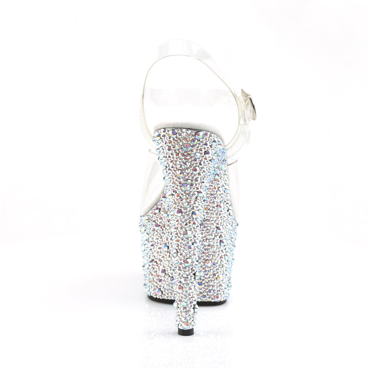 Pleaser Womens Sandals BEJEWELED-708MS Clr/Slv Multi RS