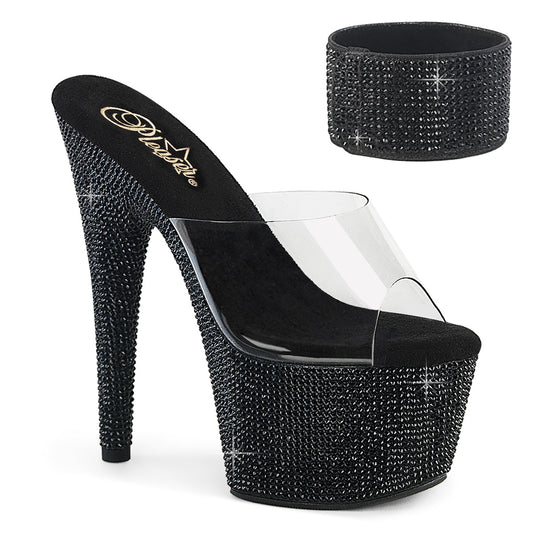 Pleaser   BEJEWELED-712RS CLR/BLK RS