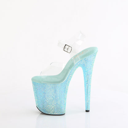 Pleaser   BEJEWELED-808RRS Clr/Aqua RS