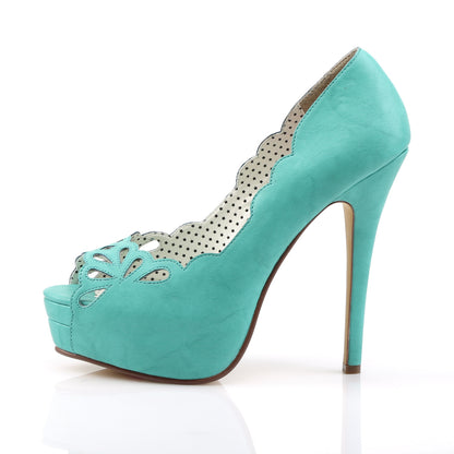 Pin Up Couture Womens Pumps BELLA-30 Teal Faux Leather