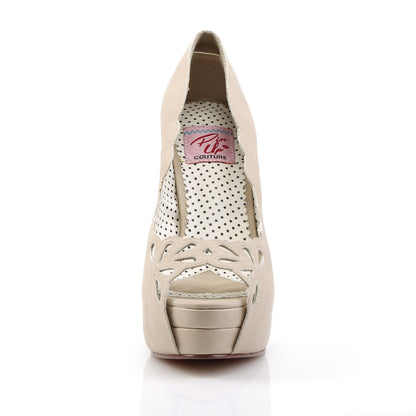 Pin Up Couture Womens Pumps BELLA-30 Tan Faux Leather