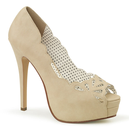 Pin Up Couture Bombas para mujer BELLA-30 bronce de piel sintética