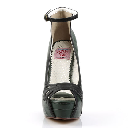 Pin Up Couture Bombas para mujer BELLA-31 D. Green-Blk Faux Cuero