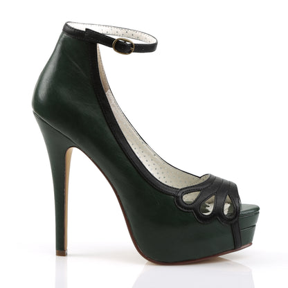 Pin Up Couture Bombas para mujer BELLA-31 D. Green-Blk Faux Cuero