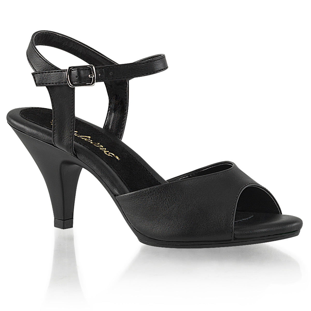 Fabulicious Sandalias para mujer BELLE-309 BLK Faux Cuero / Blk Mate