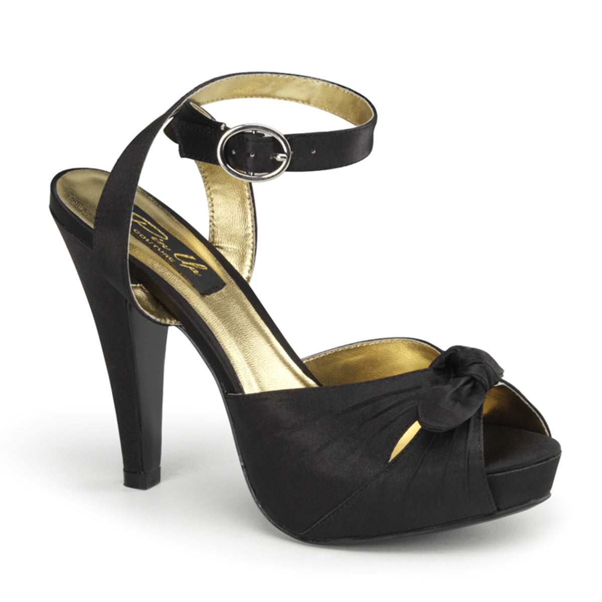 Pin Up Couture Bombas para mujer BETTIE-04 BLK SATIN