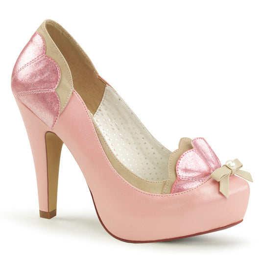 Pin Up Couture Bombas para mujer BETTIE-20 B. Pink-Tan Faux Cuero