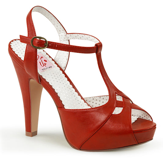 Pin Up Couture Bombas para mujer BETTIE-23 cuero de imitación roja