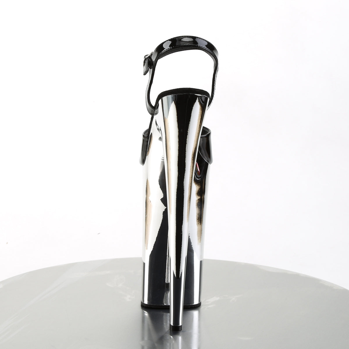 Pleaser Sandalias para mujer BEYOND-009 BLK / SLV Chrome