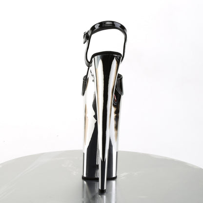 Pleaser Sandalias para mujer BEYOND-009 BLK / SLV Chrome
