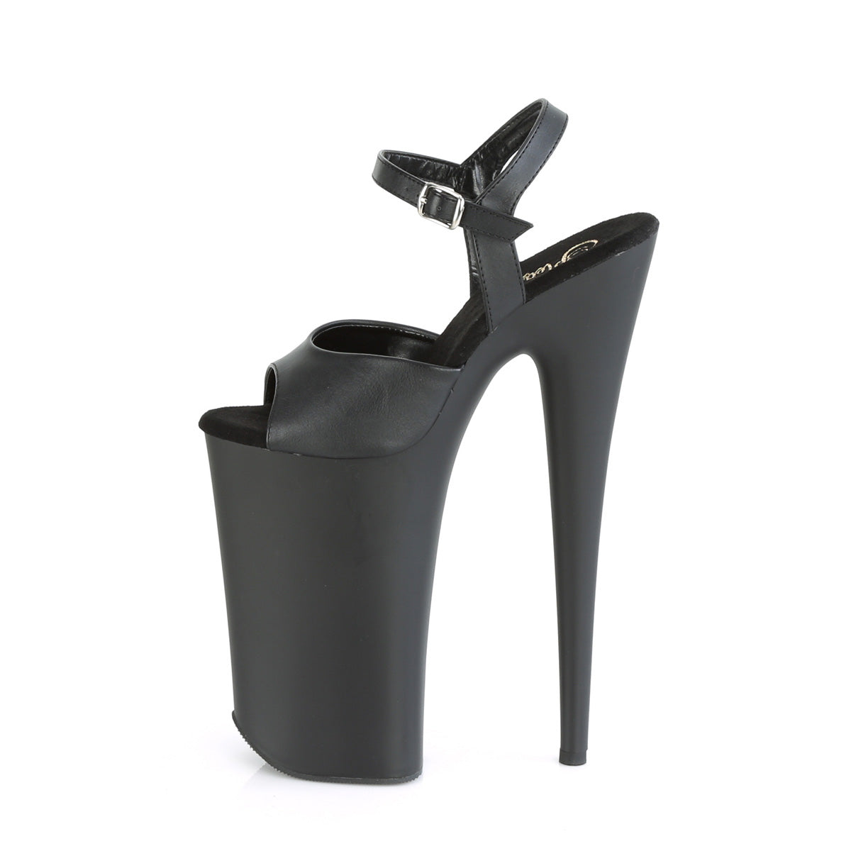 Pleaser Sandalias para mujer BEYOND-009 Blk Faux Cuero / Blk Matte