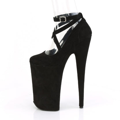 Pleaser Womens Sandals BEYOND-087FS Blk Faux Suede/Blk Faux Suede
