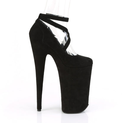 Pleaser Womens Sandals BEYOND-087FS Blk Faux Suede/Blk Faux Suede