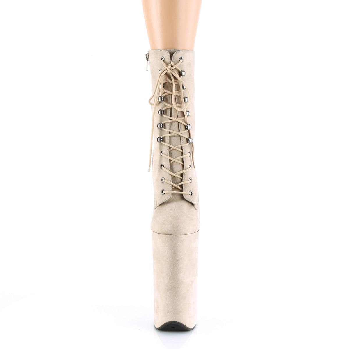 Pleaser Botas de tobillo para mujer BEYOND-1020FS Beige Faux Suede / Beige Faux Suda