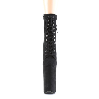Pleaser Womens Ankle Boots BEYOND-1020FS Blk Faux Suede/Blk Faux Suede