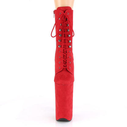 Pleaser Botas de tobillo para mujer BEYOND-1020FS Red Faux Suda / Red Faux Suede