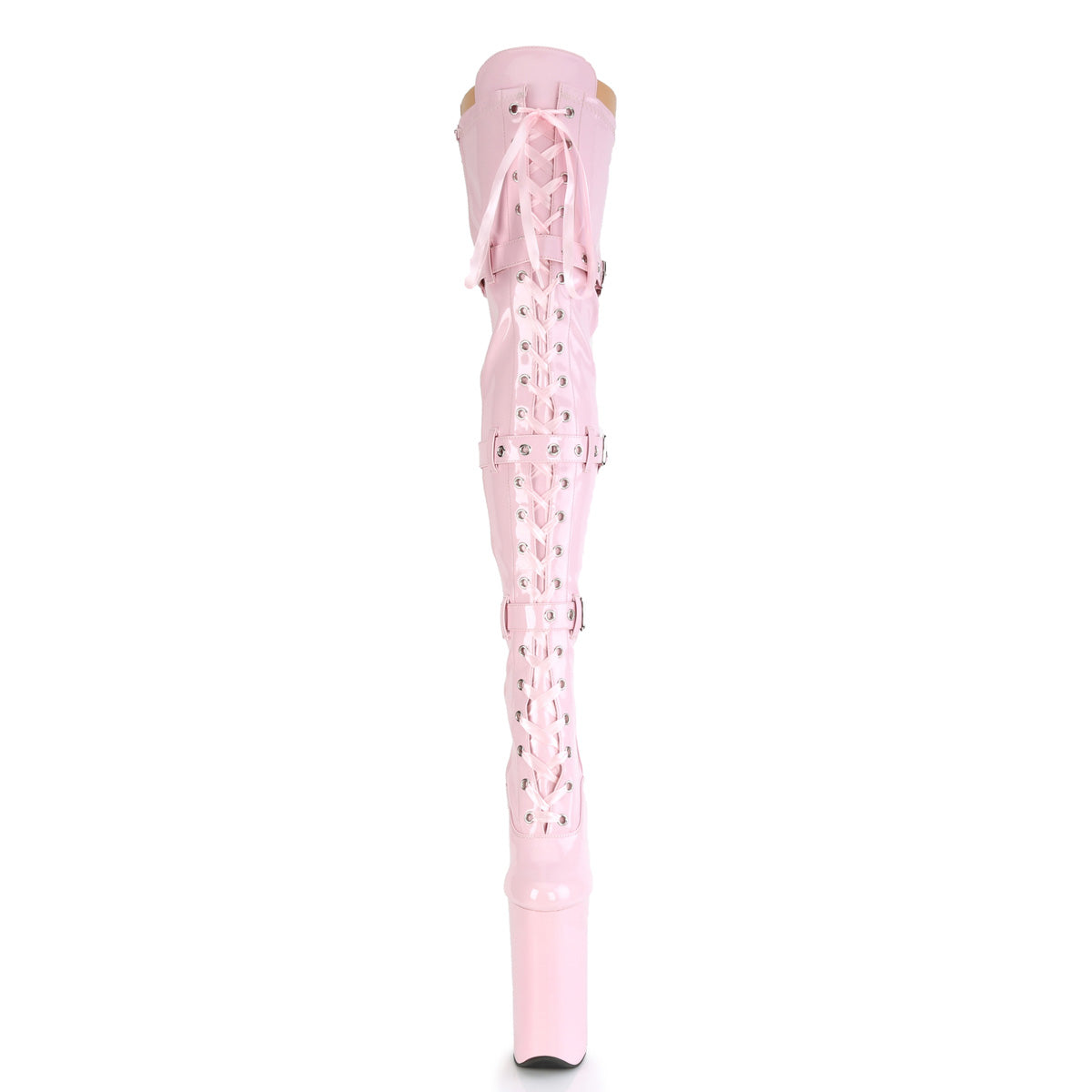 Pleaser Botas de mujer BEYOND-3028 B. PAT / b de estiramiento rosa. Rosa