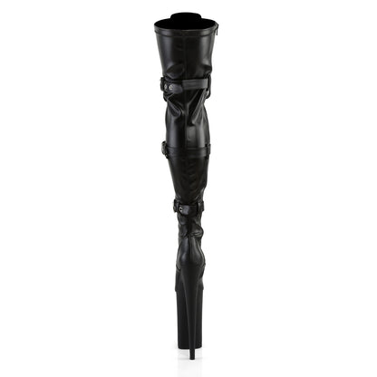 Pleaser Botas de mujer BEYOND-3028 BLK STR Faux Cuero / Blk Mate