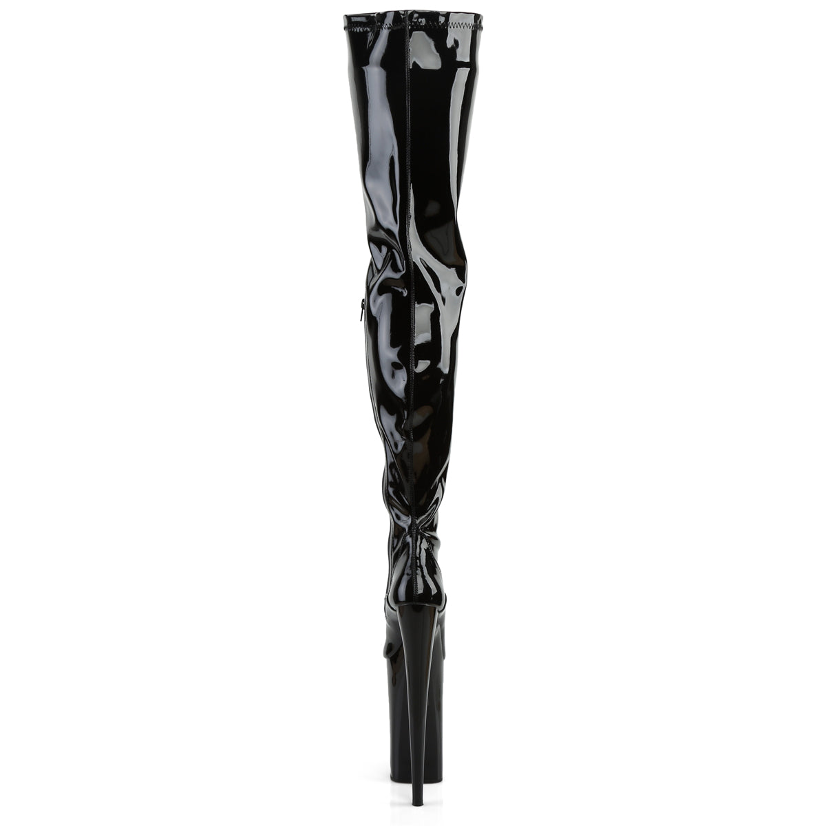 Pleaser Womens Boots BEYOND-4000 Blk Stretch Pat/Blk