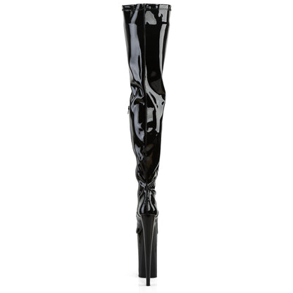 Pleaser Womens Boots BEYOND-4000 Blk Stretch Pat/Blk