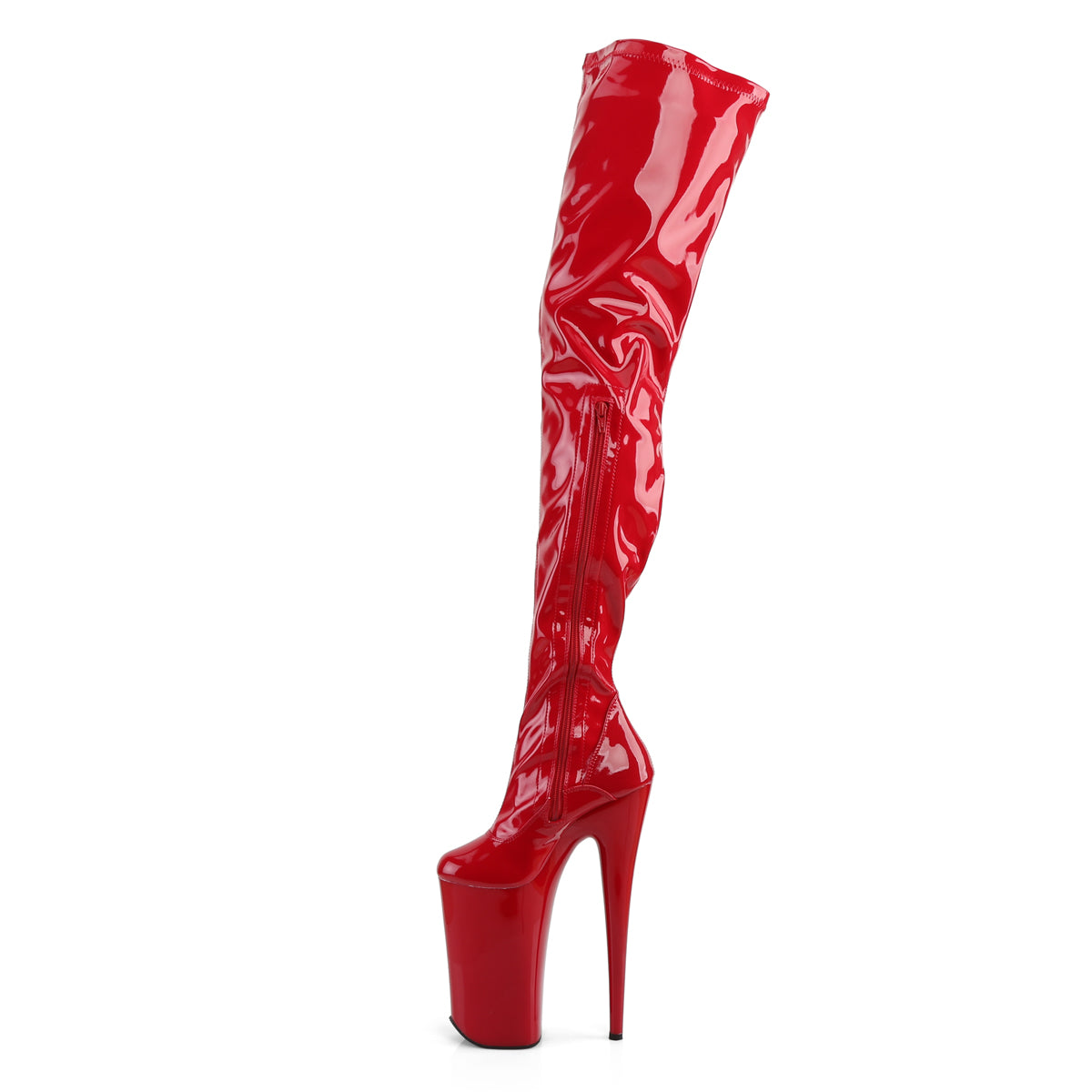 Pleaser Botas de mujer BEYOND-4000 Red Stretch Pat / Red