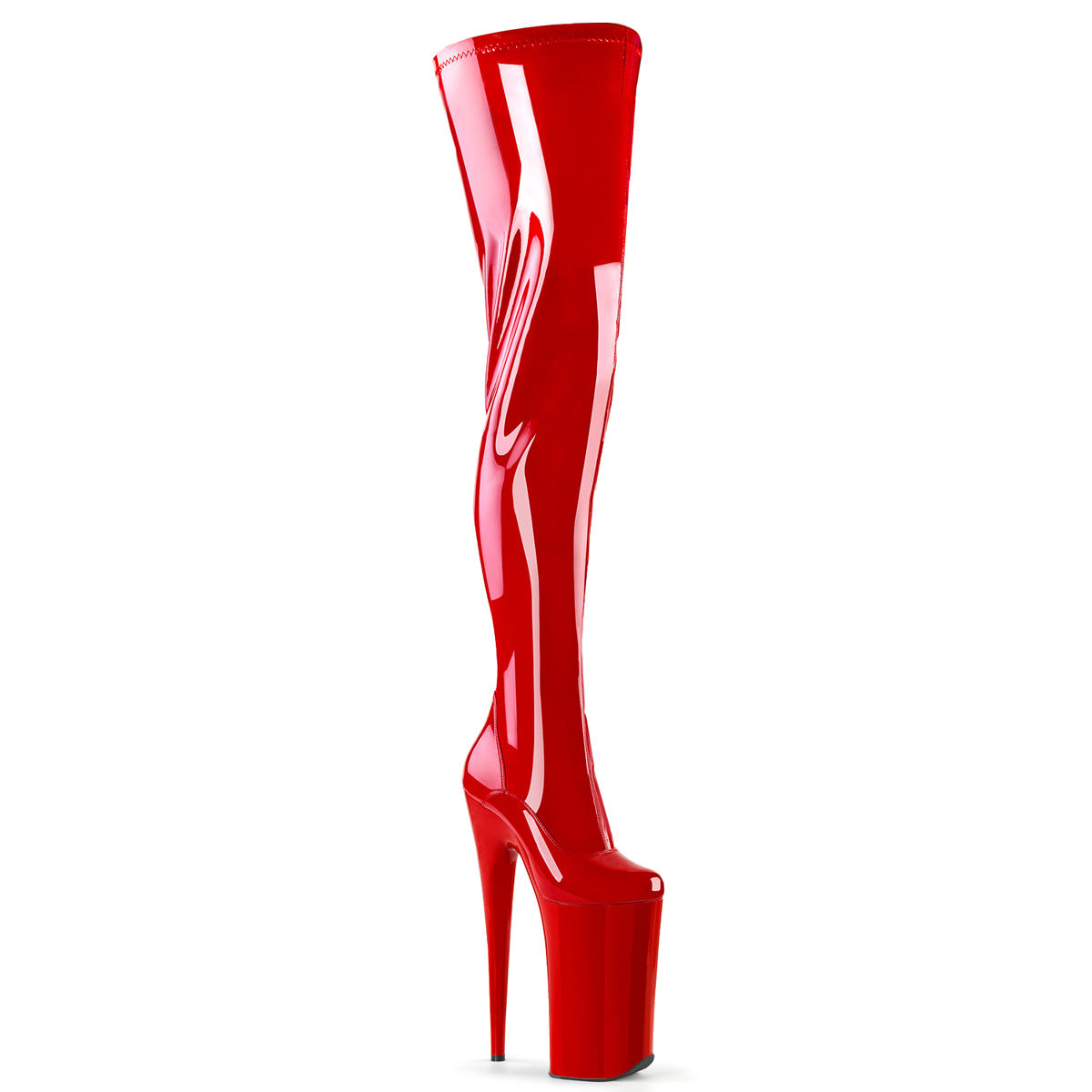 Pleaser Botas de mujer BEYOND-4000 Red Stretch Pat / Red