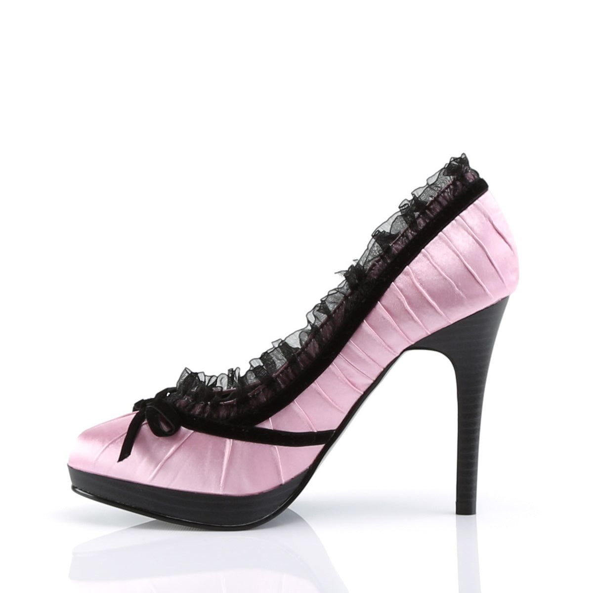 Pin Up Couture Bombas para mujer BLISS-38 rosa-blk satin