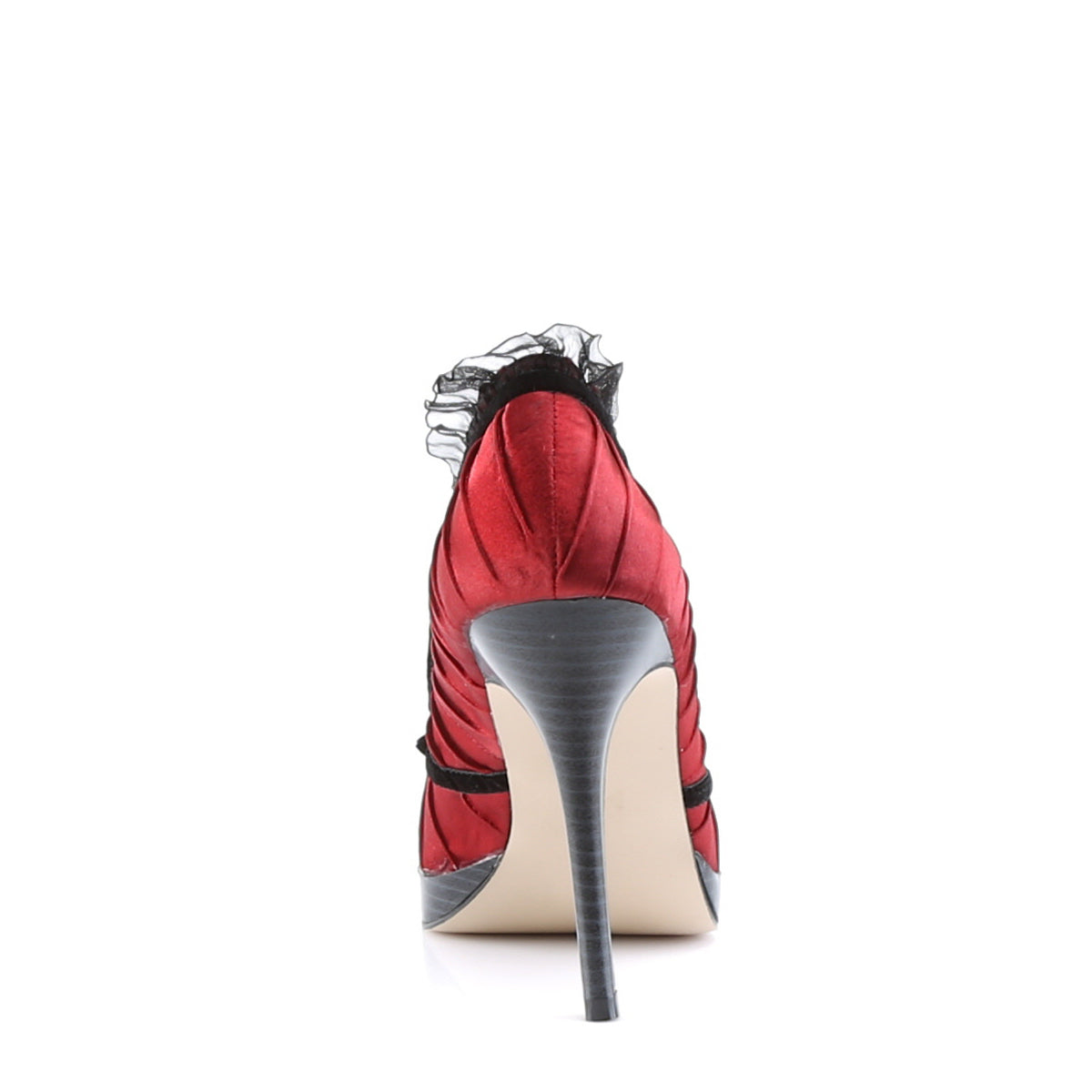 Pin Up Couture Bombas para mujer BLISS-38 Red-Blk Satin