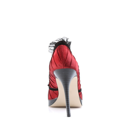 Pin Up Couture Womens Pumps BLISS-38 Red-Blk Satin