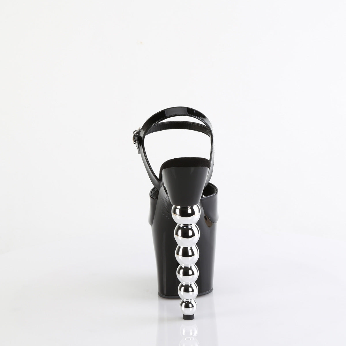 Pleaser   BLISS-709 BLK PAT/BLK-SLV CROME