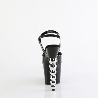 Pleaser   BLISS-709 BLK PAT/BLK-SLV CROME