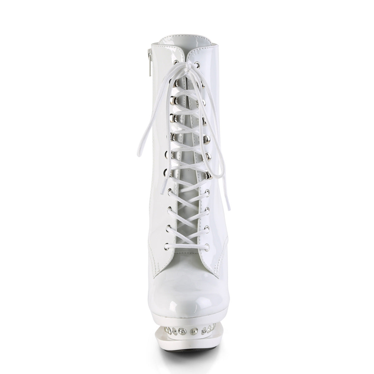 Pleaser Womens Ankle Boots BLONDIE-R-1020 Wht Pat/Wht