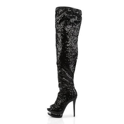 Pleaser Botas de mujer BLONDIE-R-3011 BLK LETINS / BLK